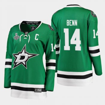 Women's Dallas Stars Jamie Benn #14 2020 Stanley Cup Final Home Breakaway Player Jersey - Green