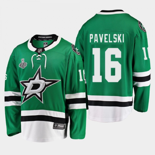 Men's Dallas Stars Joe Pavelski #16 2020 Stanley Cup Final Home Breakaway Player Green Jersey