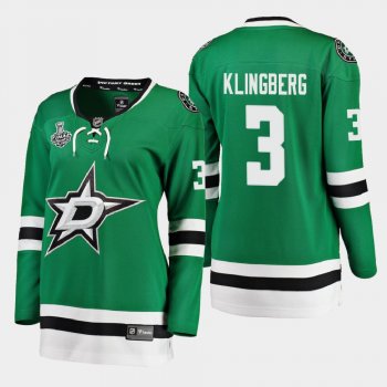 Women's Dallas Stars John Klingberg #3 2020 Stanley Cup Final Home Breakaway Player Jersey - Green