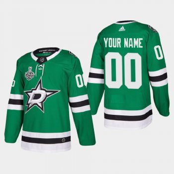 Men's Dallas Stars Custom #00 2020 Stanley Cup Final Kelly Green Authentic Patch Jersey