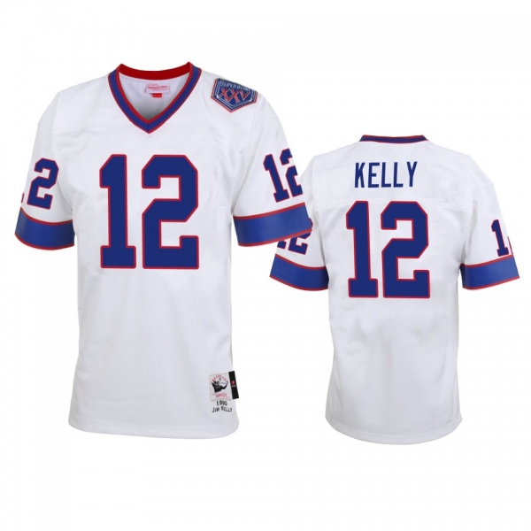 Buffalo Bills Jim Kelly White Vintage Replica Retired Player Jersey Sale