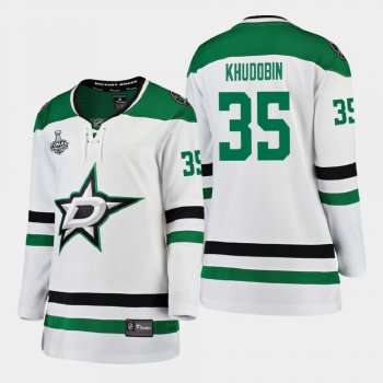 Women's Dallas Stars Anton Khudobin #35 2020 Stanley Cup Final Away Breakaway Player Jersey - White