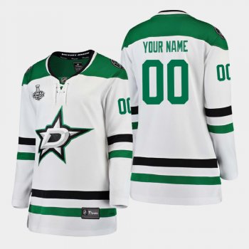 Women's Dallas Stars Custom #00 2020 Stanley Cup Final Away Breakaway Player Jersey - White