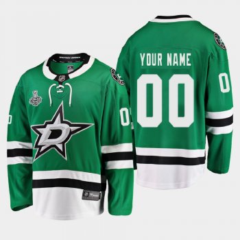 Men's Dallas Stars Custom #00 2020 Stanley Cup Final Home Breakaway Player Green Jersey