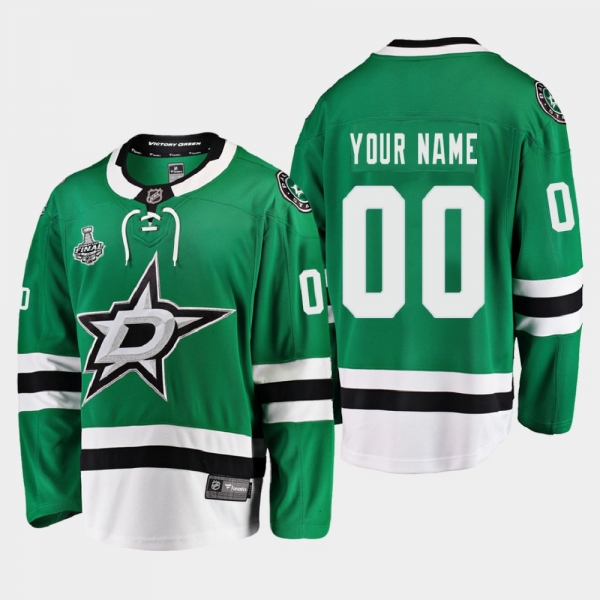 Men's Dallas Stars Custom #00 2020 Stanley Cup Final Home Breakaway Player Green Jersey