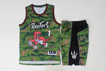 Raptors 1 Tracy McGrady Camo Swingman Jersey(With Shorts)