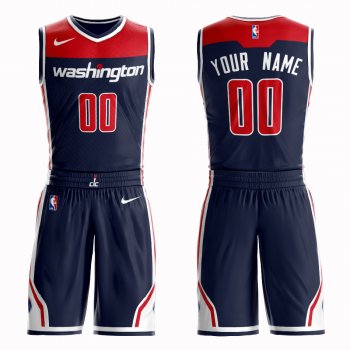 Wizards Navy Men's Customized Nike Swingman Jersey(With Shorts)