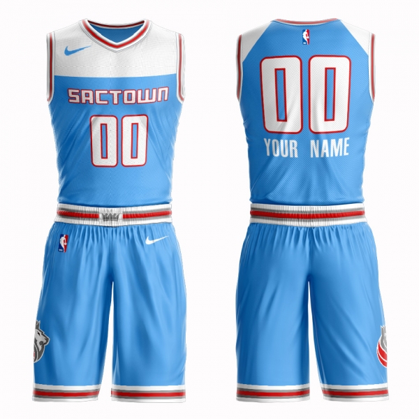 Kings Blue 2018-19 City Edition Men's Customized Nike Swingman Jersey(With Shorts)