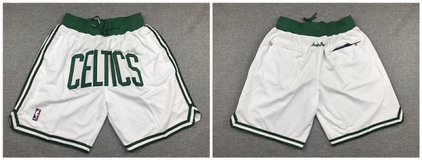 Celtics White Retro Pockets Swingman Shorts