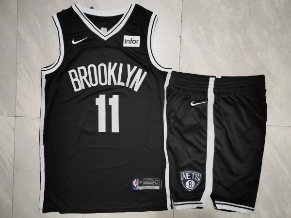 Nets 11 Kyrie Irving Black Nike Swingman Jersey(With Shorts)