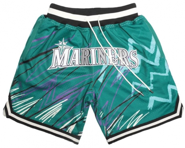 Men's Seattle Mariners Team Logo Green With Pocket Baseball Shorts