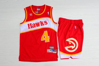 Hawks 4 Spud Webb Red Hardwood Classics Jersey(With Shorts)