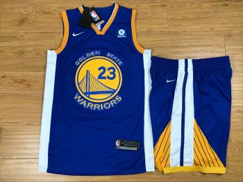 Warriors 23 Draymond Green Blue Nike Swingman Jersey(With Shorts)