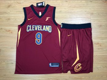 Cavaliers 9 Dwyane Wade Red Nike Swingman Jersey(With Shorts)