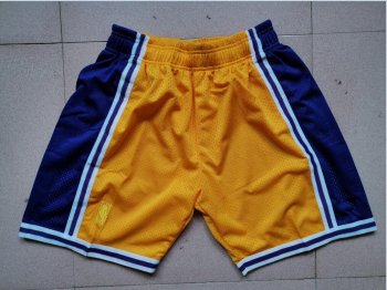 Lakers Yellow Mitchell Ness Mesh Swingman Shorts