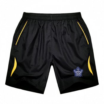 Men's Toronto Maple Leafs Black Gold Stripe Hockey Shorts