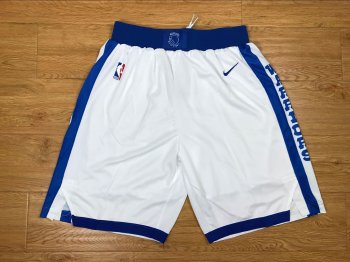 Warriors White Throwback Nike Basketball Shorts