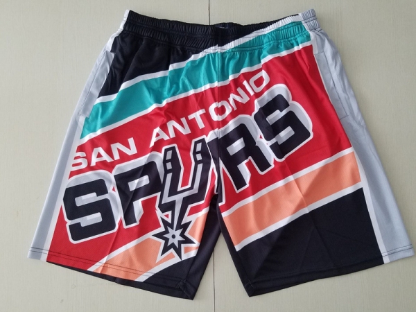 Spurs Yellow Black Big Face With Pocket Swingman Shorts