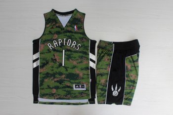 Raptors 1 Tracy McGrady Camo Canada Flag Swingman Jersey(With Shorts)