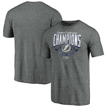 Men's Tampa Bay Lightning Fanatics Branded Heather Gray 2020 Eastern Conference Champions Knock 'Em Down Tri-Blend T-Shirt