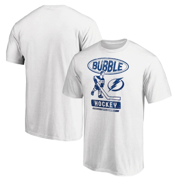 Men's Tampa Bay Lightning Fanatics Branded White 2020 Stanley Cup Playoffs Bound Bubble Player T-Shirt