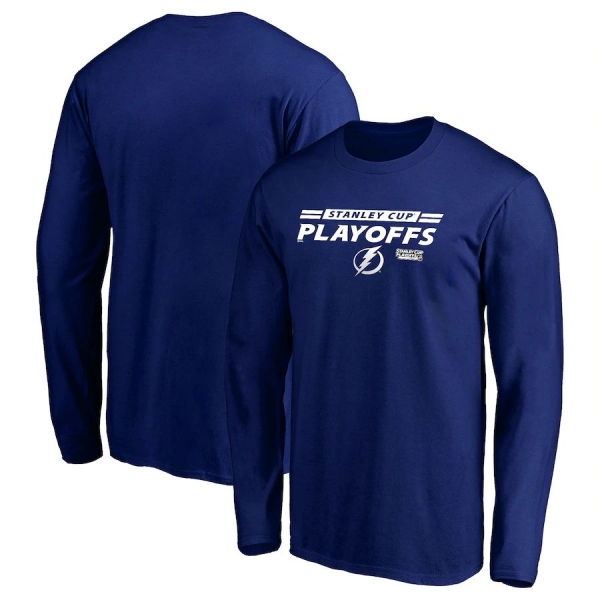 Men's Tampa Bay Lightning Fanatics Branded Royal 2020 Stanley Cup Playoffs Bound Top Cheddar Long Sleeve T-Shirt