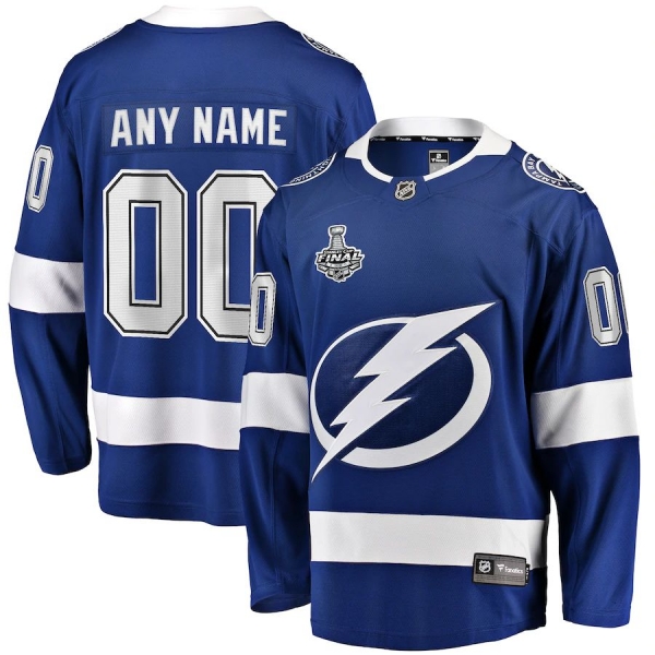 Men's Tampa Bay Lightning Fanatics Branded Blue 2020 Stanley Cup Final Bound Home Custom Breakaway Jersey