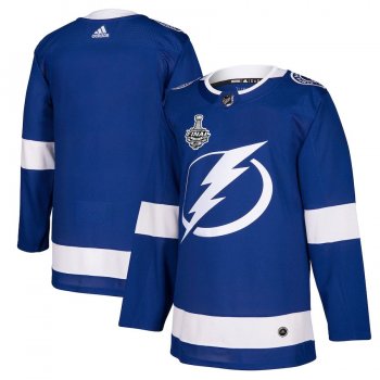 Men's Tampa Bay Lightning adidas Blue 2020 Stanley Cup Final Bound Authentic Patch Blank Jersey