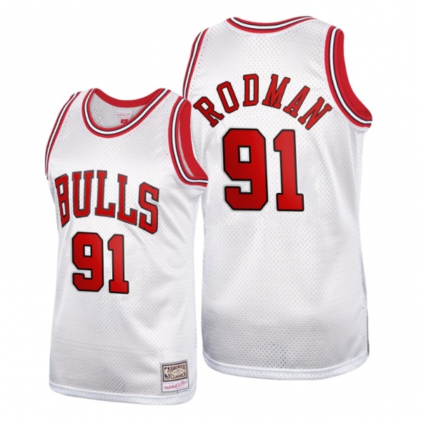 Chicago Bulls Dennis Rodman #91 Throwback Platinum Limited Jerseys