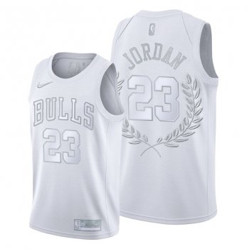 Michael Jordan #23 Platinum Limited Bulls Glory Retired White Jersey