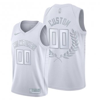 Custom #00 Platinum Limited Bucks Glory Retired White Jersey