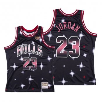 Michael Jordan Chicago Bulls Stars #23 Black Hardwood Classics Jersey