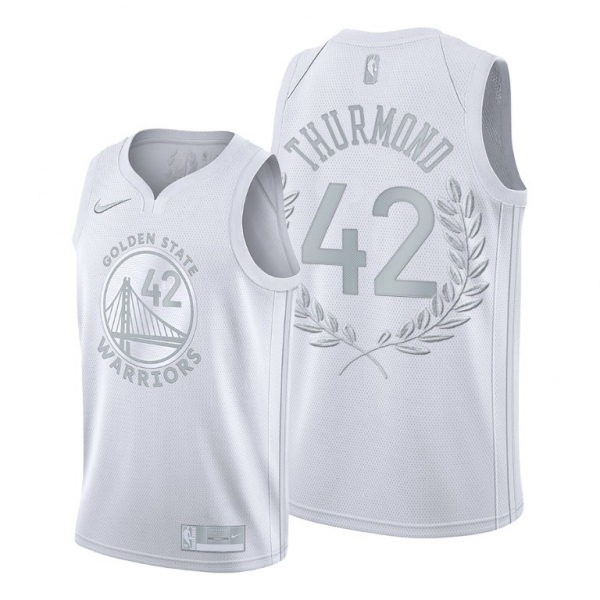 Nate Thurmond #42 Platinum Limited Warriors Glory Retired White Jersey