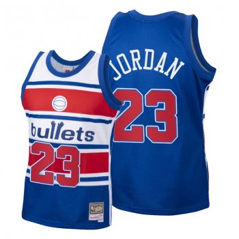 Washington Bullets Michael Jordan Hardwood Classics Blue Throwback Jersey