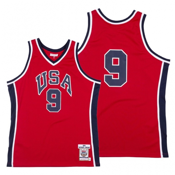 Chicago Bulls Michael Jordan USA Team 1984 Authentic Red Jersey