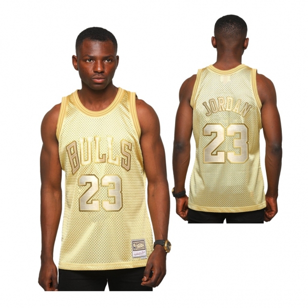 Bulls Michael Jordan #23 Midas SM Golden Jersey