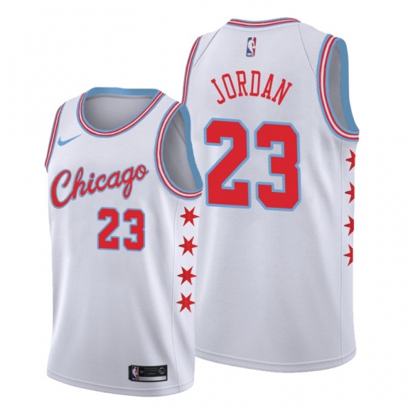 Chicago Bulls Michael Jordan White 2017-18 Retire Player City Edition Jersey