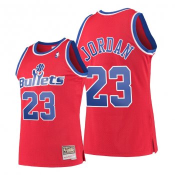 Michael Jordan Washington Bullets Throwback Red Jersey