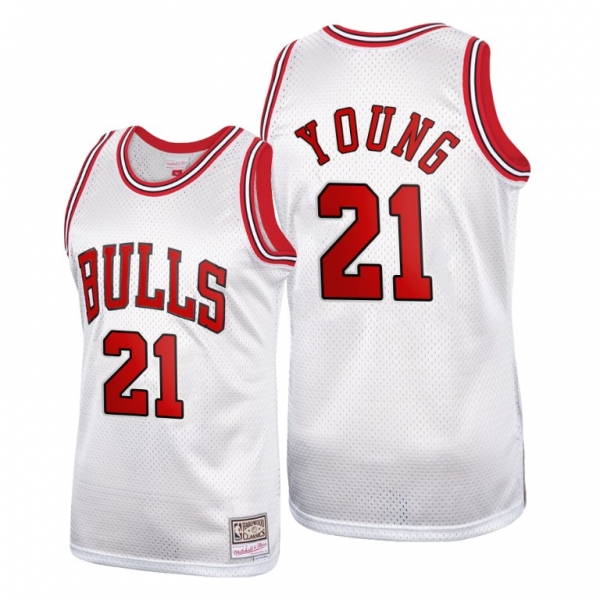 Chicago Bulls Thaddeus Young #21 Throwback Platinum Limited Jerseys