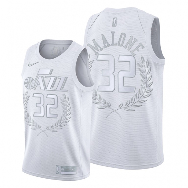 Utah Jazz Karl Malone #32 Throwback Retired Glory Limited Platinum jersey