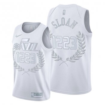 Utah Jazz Jerry Sloan #1223 Throwback Platinum Limited Jerseys