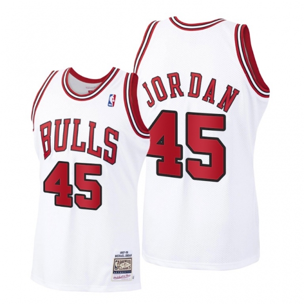 Michael Jordan Bulls 1984-85 Hardwood Classics Authentic Rare White Jersey