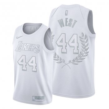 Jerry West #44 Platinum Limited Lakers Glory Retired White Jersey