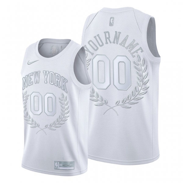 Custom Glory Awards Limited Knicks #00 Platinum Jersey