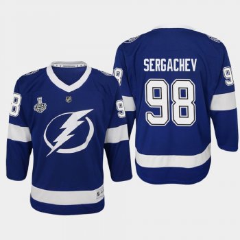 Youth Tampa Bay Lightning Mikhail Sergachev #98 2020 Stanley Cup Final Home Replica Player Jersey Blue