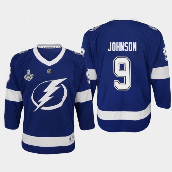 Youth Tampa Bay Lightning Tyler Johnson #9 2020 Stanley Cup Final Home Replica Player Jersey Blue