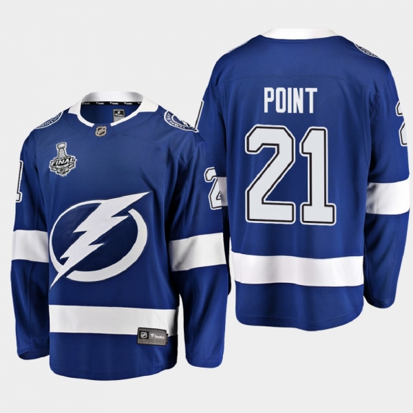 Men's Tampa Bay Lightning Brayden Point #21 2020 Stanley Cup Final Home Breakaway Player Blue Jersey