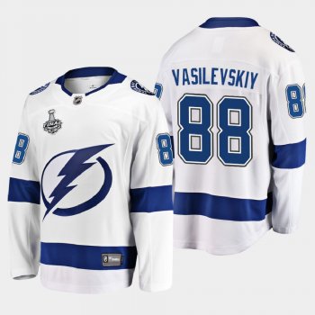 Men's Tampa Bay Lightning Andrei Vasilevskiy #88 2020 Stanley Cup Final Away Breakaway Player White Jersey