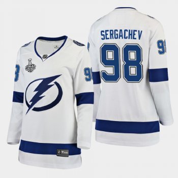 Women's Tampa Bay Lightning Mikhail Sergachev #98 2020 Stanley Cup Final Away Breakaway Player Jersey - White