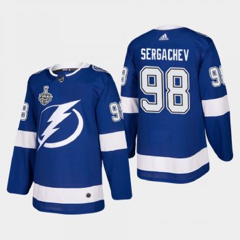 Men's JerseyTampa Bay Lightning Mikhail Sergachev #98 2020 Stanley Cup Final Blue Authentic Patch Jersey